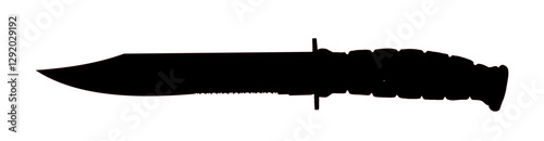 hunting knife silhouette - vector illustration