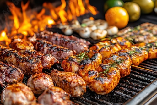 Grilled meat food banner