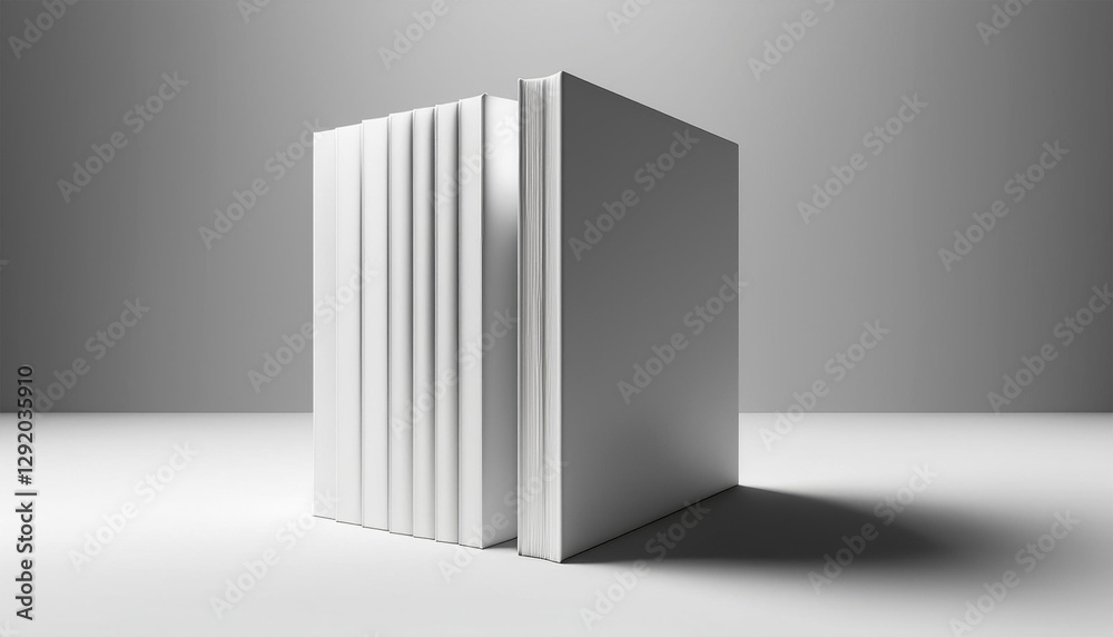 a blank standing book with a white cover angled slightly and casting shadows on an isolated white background concept of mockup for book covers 3d rendering a blank standing book with a white cover angled slightly and casting shadows on an isolated white background concept of mockup for book covers 3d rendering