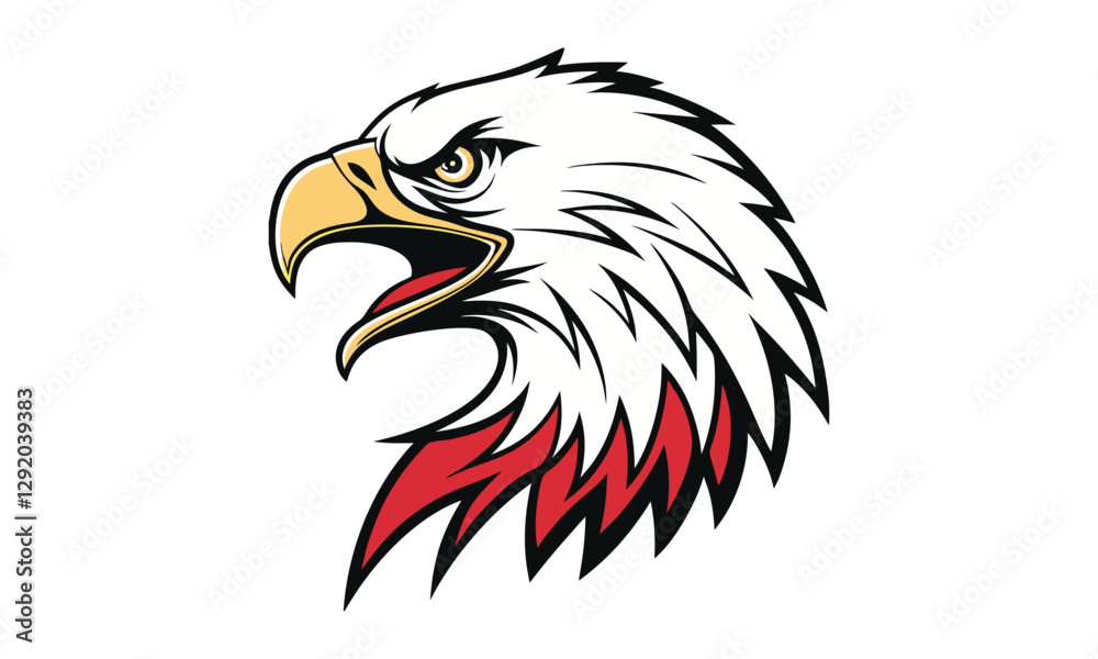Eagle head vector illustration, minimalist design, isolated on a white background Eagle head vector illustration, minimalist design, isolated on a white background