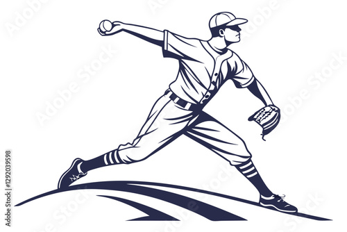 Archery Action. Archer Aiming at Target – Vector Illustration