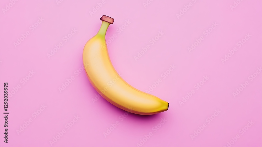 Single banana on pink background Single banana on pink background