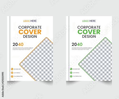 Business corporate book cover design template in A4 template design.
