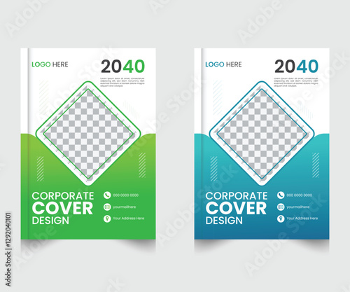 Business corporate book cover design template in A4 template design.