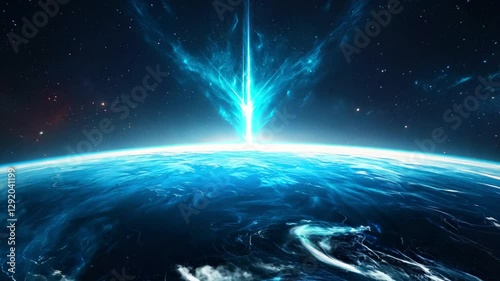 Celestial Strike: Cosmic Rays Illuminating Earth's Atmosphere - Made with Generative AI