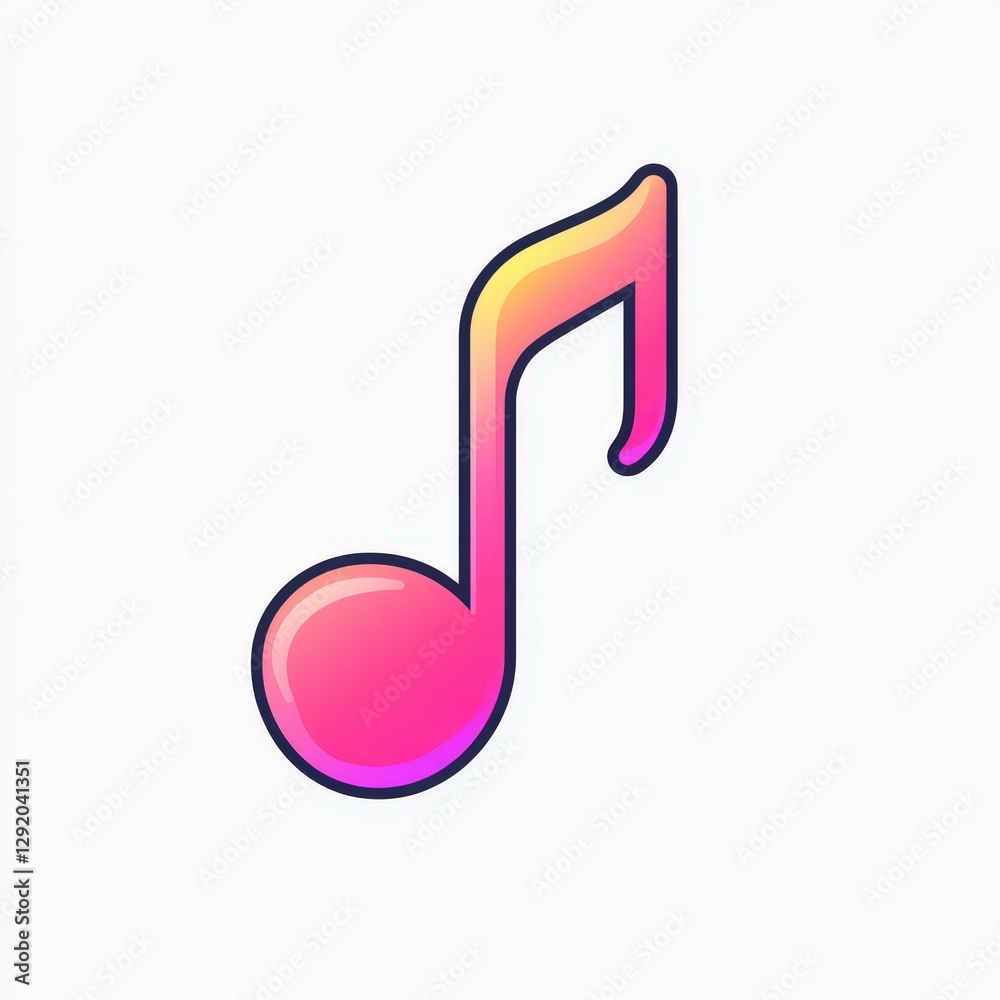 Vibrant musical note brings joy and creativity to artistic expression in digital art Vibrant musical note brings joy and creativity to artistic expression in digital art