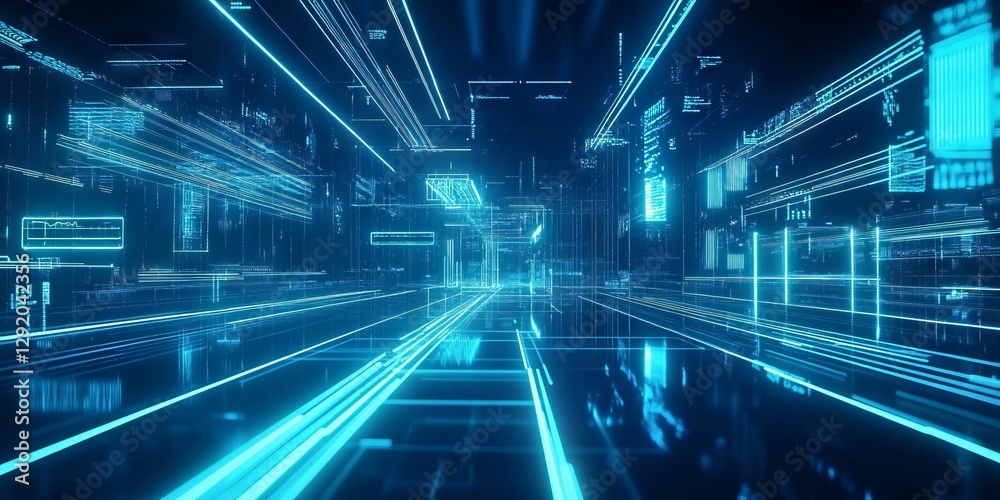 Futuristic Blue Background with Glowing Digital Lines and Geometric Shapes, Symbolizing AI and Data Science. Futuristic Blue Background with Glowing Digital Lines and Geometric Shapes, Symbolizing AI and Data Science.