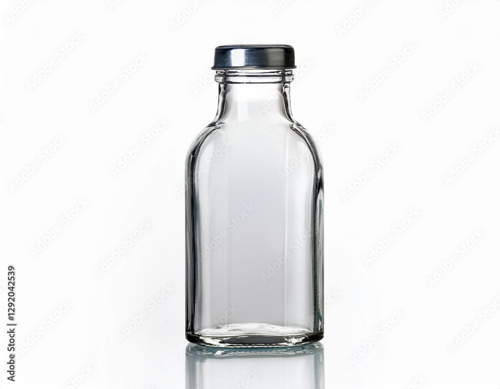 the empty glass bottle isolated on white background the empty glass bottle isolated on white background