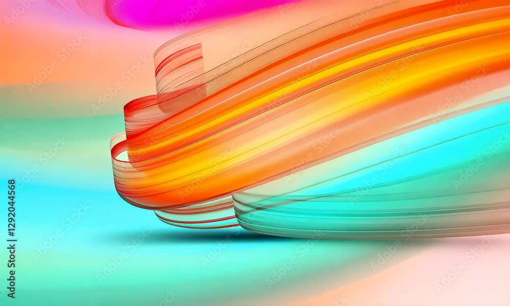 Beautiful multicolour abstract twisted curve lines with blend effect, smooth lines and twisted shapes in motion with space for text