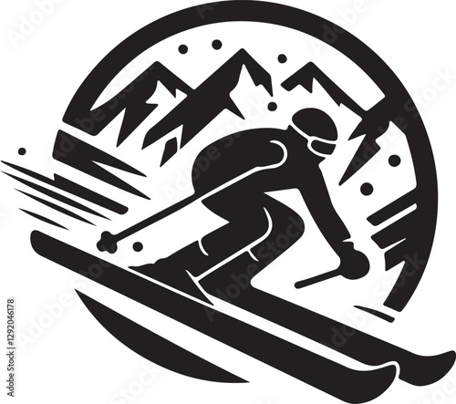 ski icon vector illustration