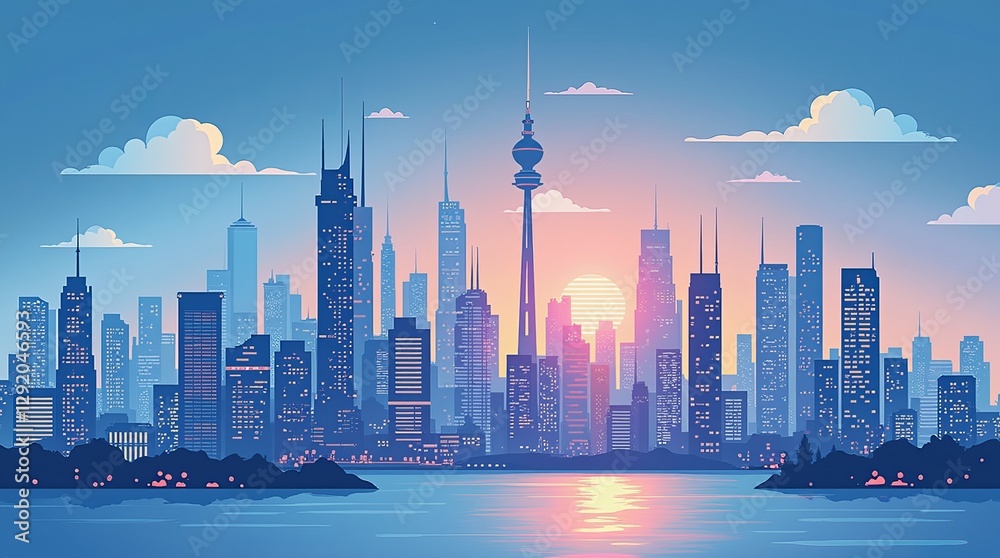 Obraz premium Modern Business and Technology Concept Vector Illustration