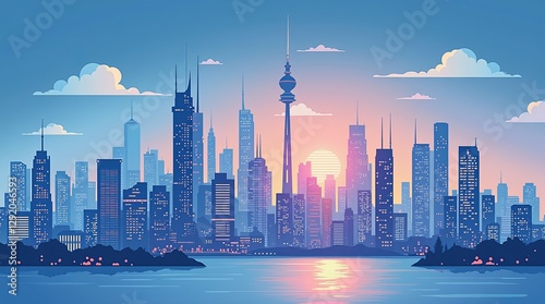 Modern Business and Technology Concept Vector Illustration