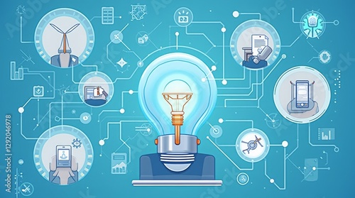 Modern Business and Technology Concept Vector Illustration