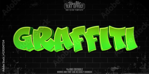 Graffiti editable text effect, customizable spray and street 3d font style