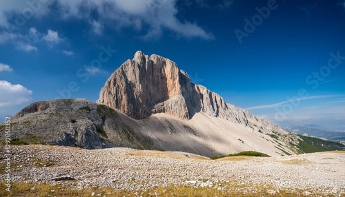 the throne of zeus also known as stefani summit of mount olympus as seen from the muses plateau on a clear summer day