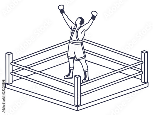 Champion Boxer Celebrates Victory in the Ring