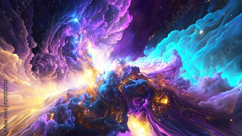 Interstellar Bloom: A Nebula Unfolding in a Symphony of Colors - Made with Generative AI