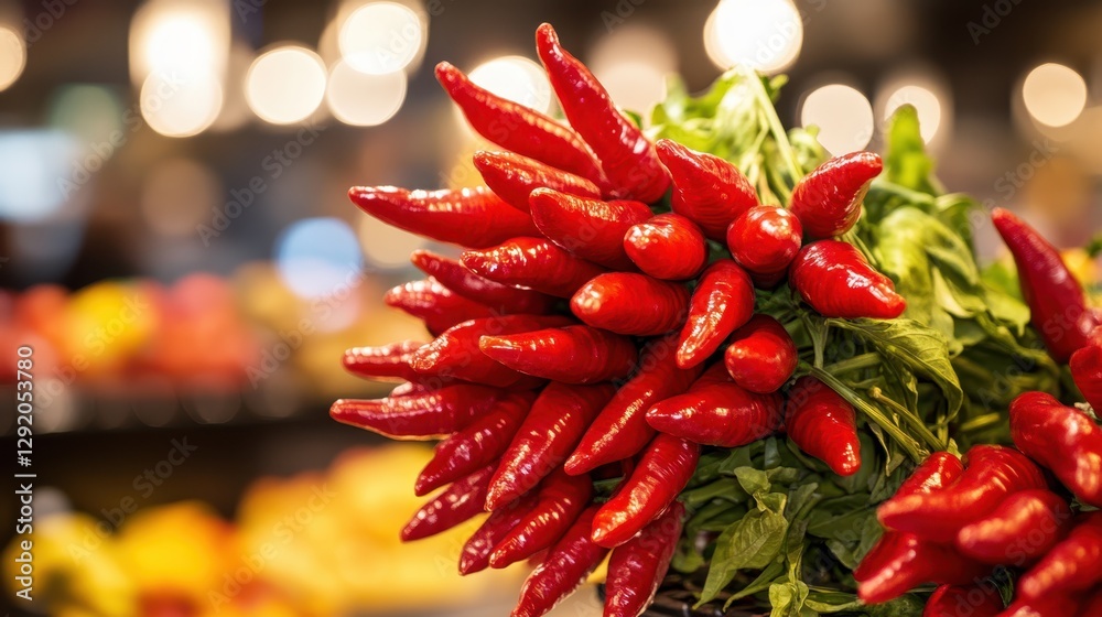 Red Hot Chili Peppers Bunch Bursting with Flavorful Spice and Freshness at Market Red Hot Chili Peppers Bunch Bursting with Flavorful Spice and Freshness at Market