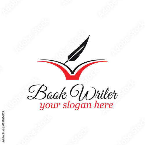 book writer author logo design vector