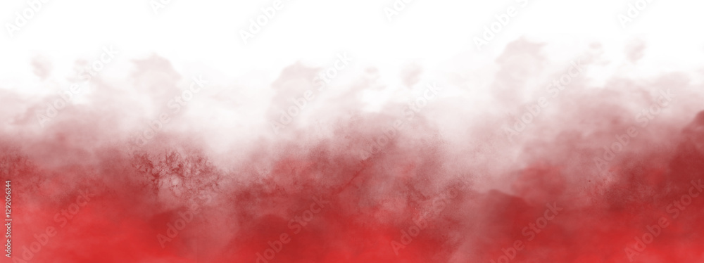 Fototapeta premium PNG fog texture isolated on transparent background. Border from smoke. Design element. Red vector cloudiness.
