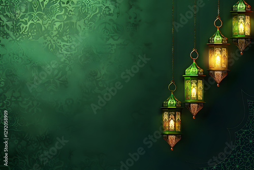 Wallpaper Mural Ornate ramadan lanterns on a decorative background Torontodigital.ca