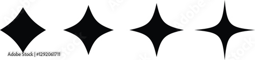 Star Icon Set Vector Different forms of sparkle stars, constellations, galaxies