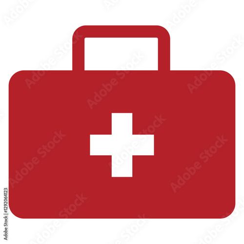 Red First Aid Kit: A simple yet powerful image of a red first aid kit, with a white cross prominently displayed, representing emergency preparedness and health safety.
