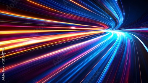 Speed of Light Abstract Tunnel of Vibrant Colors