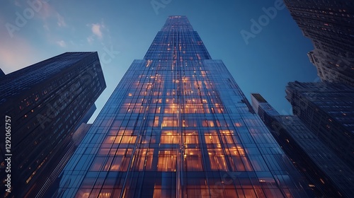 Wallpaper Mural Manhattan cityscape radiates warm golden hues at twilight Torontodigital.ca