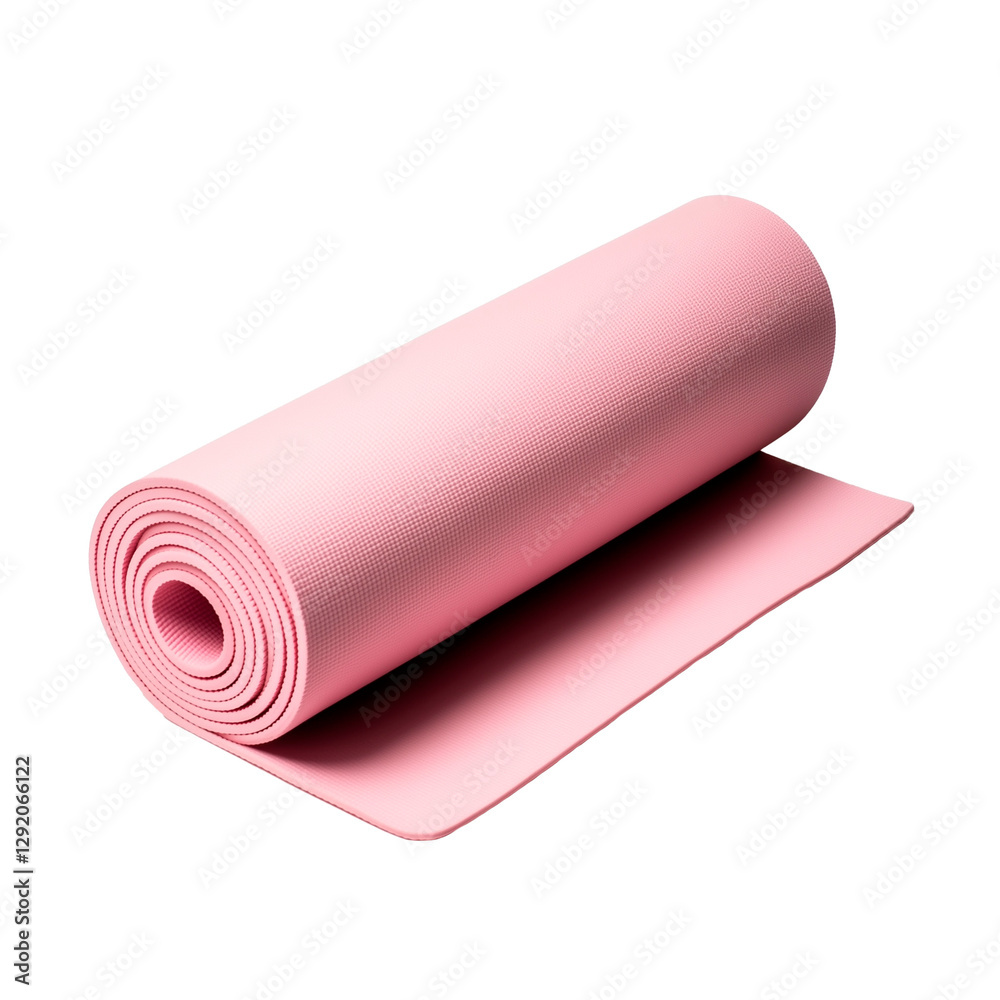 Enjoying tranquility with a rolled-up yoga mat in soft pastel color ready for practice in a peaceful setting Enjoying tranquility with a rolled-up yoga mat in soft pastel color ready for practice in a peaceful setting