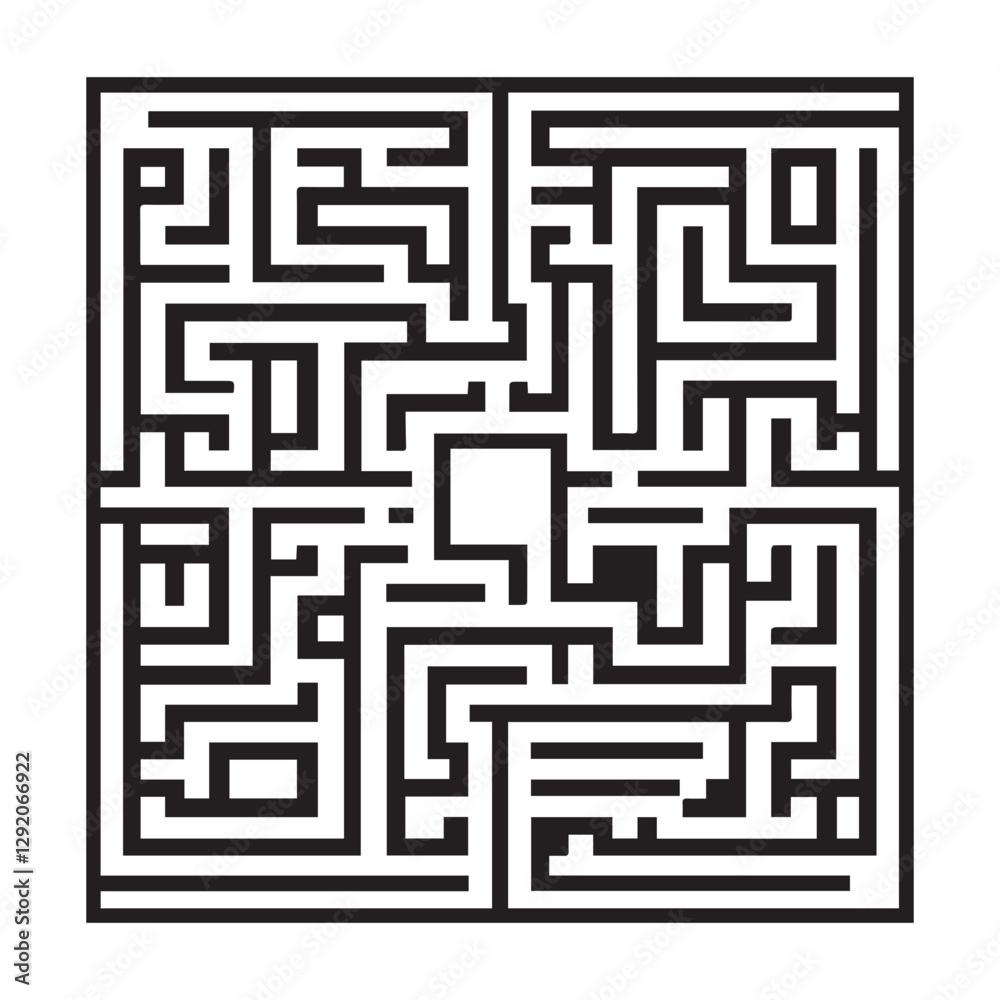 black Rectangular maze vector . Difficulty rectangular maze labyrinth . black Rectangular maze vector . Difficulty rectangular maze labyrinth .