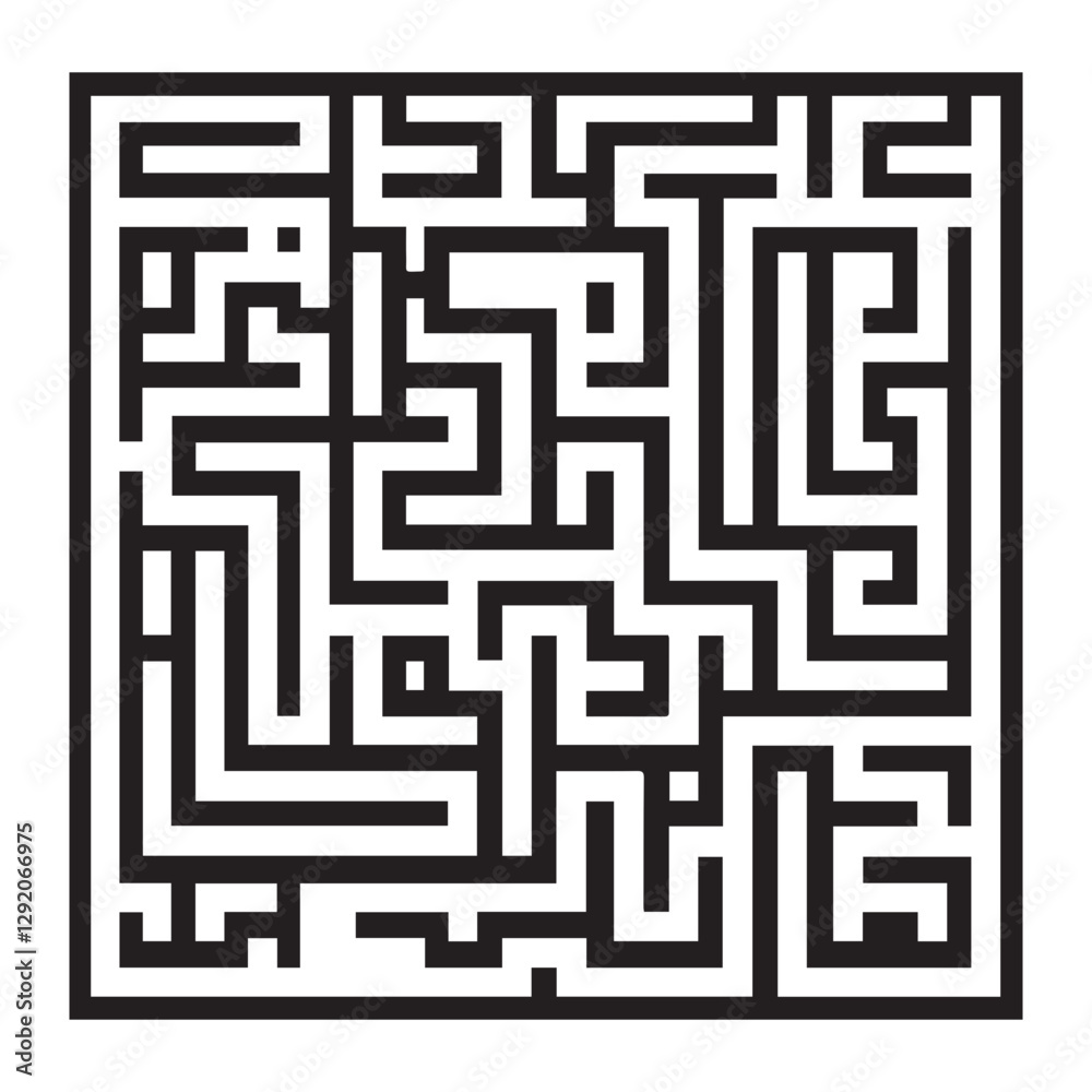 black Rectangular maze vector . Difficulty rectangular maze labyrinth . black Rectangular maze vector . Difficulty rectangular maze labyrinth .