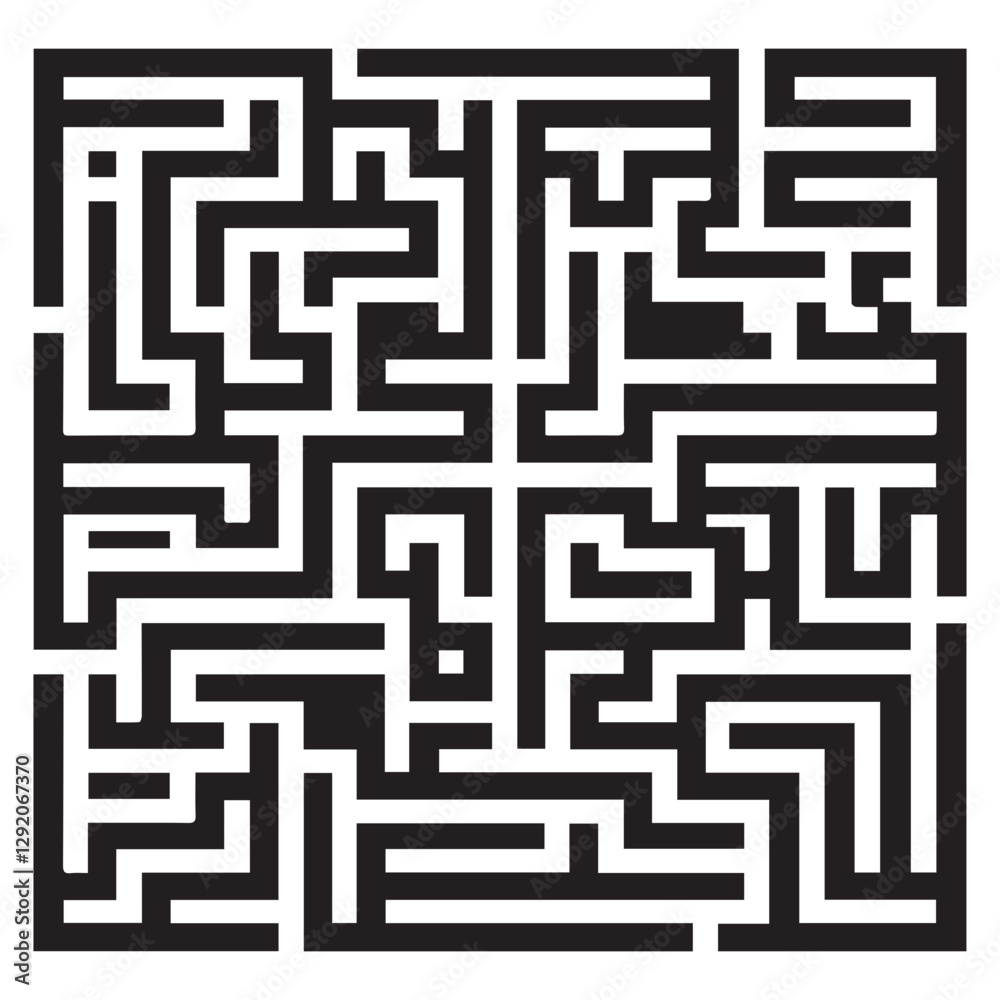 black Rectangular maze vector . Difficulty rectangular maze labyrinth . black Rectangular maze vector . Difficulty rectangular maze labyrinth .