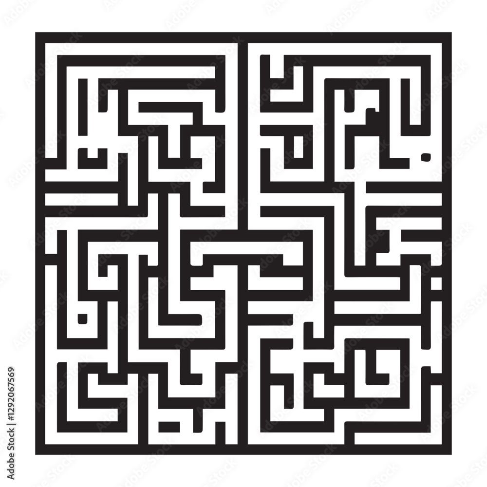 black Rectangular maze vector . Difficulty rectangular maze labyrinth . black Rectangular maze vector . Difficulty rectangular maze labyrinth .