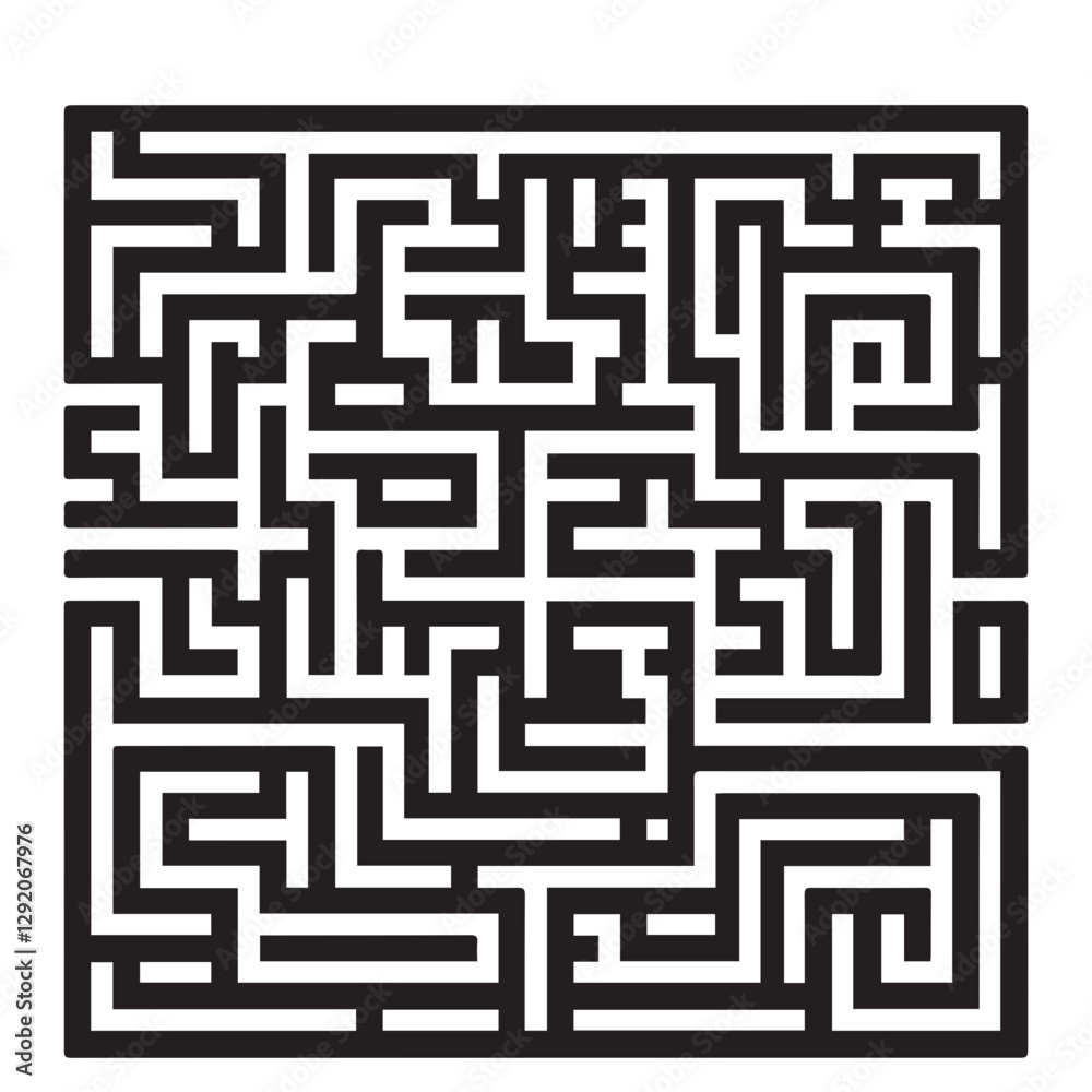 black Rectangular maze vector . Difficulty rectangular maze labyrinth . black Rectangular maze vector . Difficulty rectangular maze labyrinth .