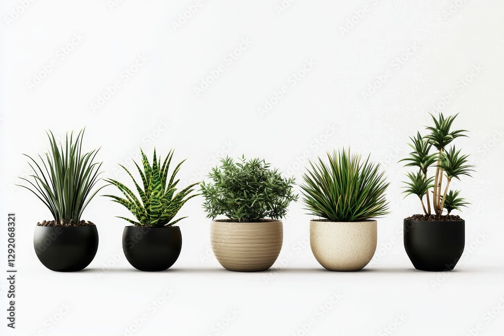 Fototapeta premium Succulents growing beautifully in individual containers. 