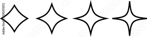 Star Icon Set Vector Different forms of sparkle stars, constellations, galaxie