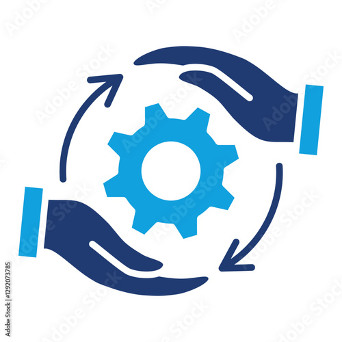 Change Management Flat Blue Icon