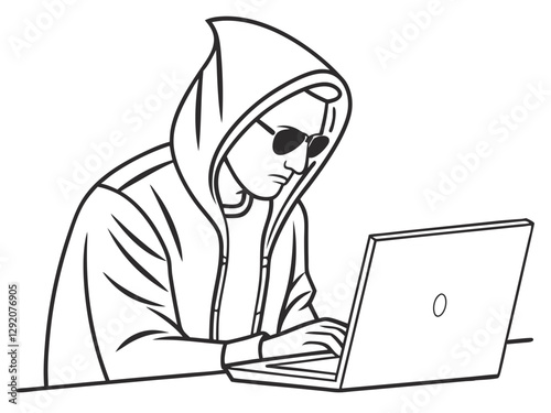 Modern Hacker Stereotype Vector Art for Technology & Security Themes
