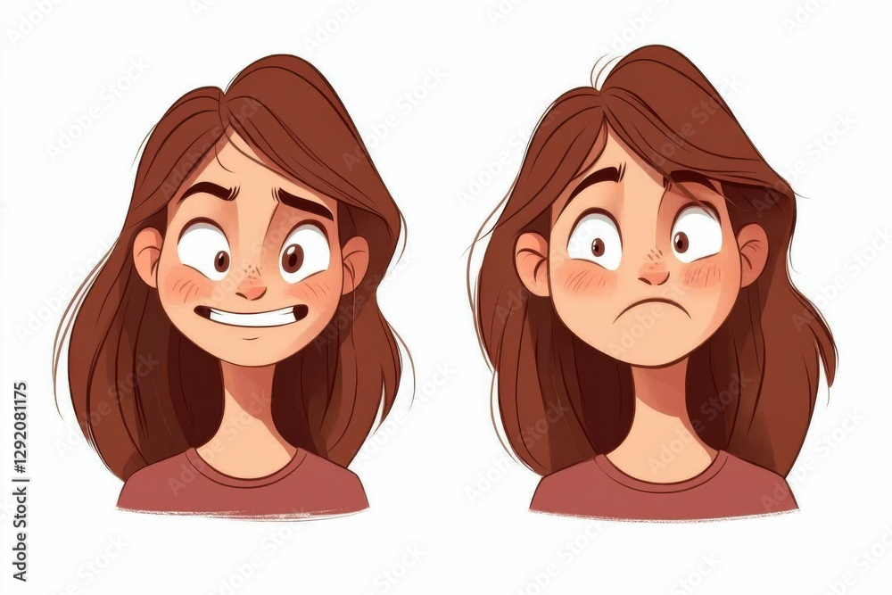 Cringe. Woman and Girl Feeling Awkward and Uncomfortable in Embarrassing Situation Cringe. Woman and Girl Feeling Awkward and Uncomfortable in Embarrassing Situation
