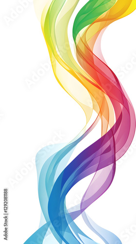 Vector background with rainbow wavy lines on the bottom edge of a white canvas, colorful

