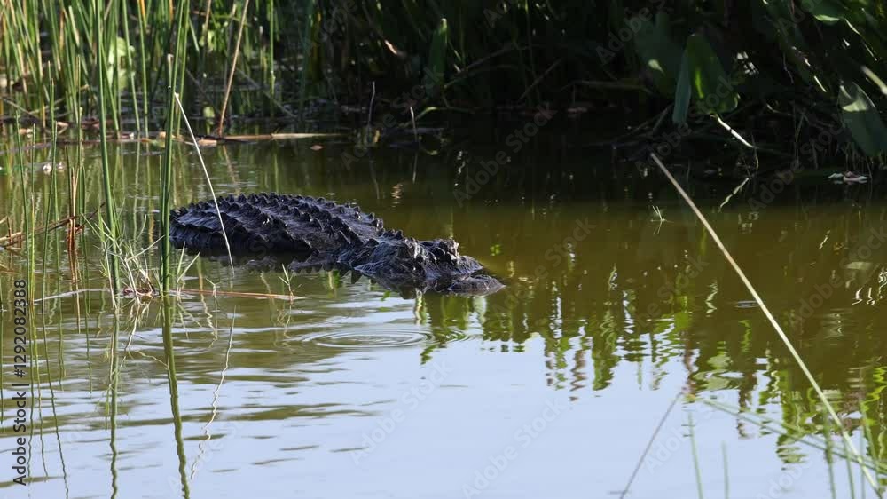 Alligator in the Water Moving Up and Down Alligator in the Water Moving Up and Down