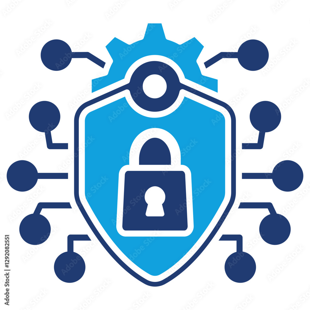 Fototapeta premium Cybersecurity Solid Blue Icon
