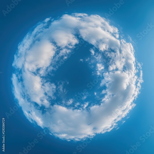 sky circle planet of clouds blue sky