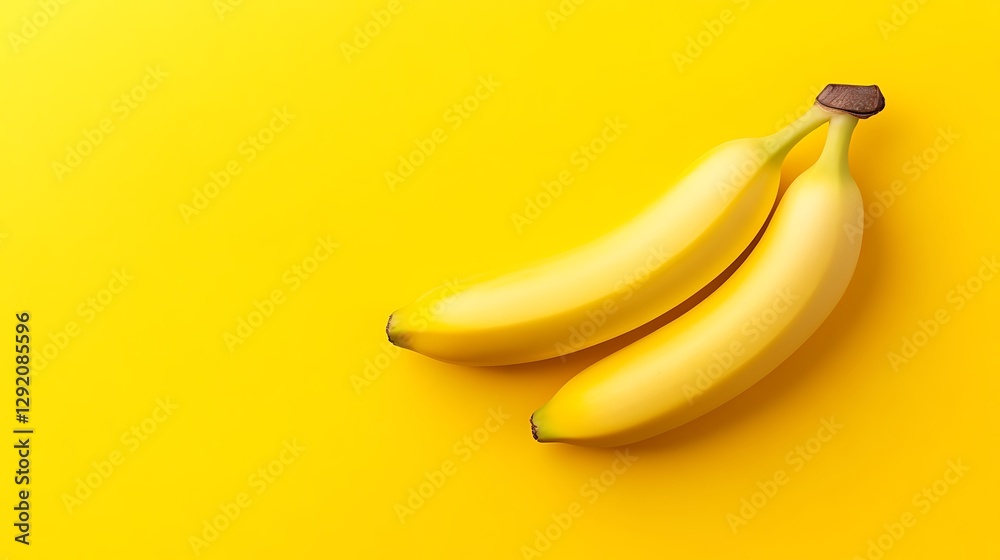 Two Bananas on Yellow Background (2) Two Bananas on Yellow Background (2)