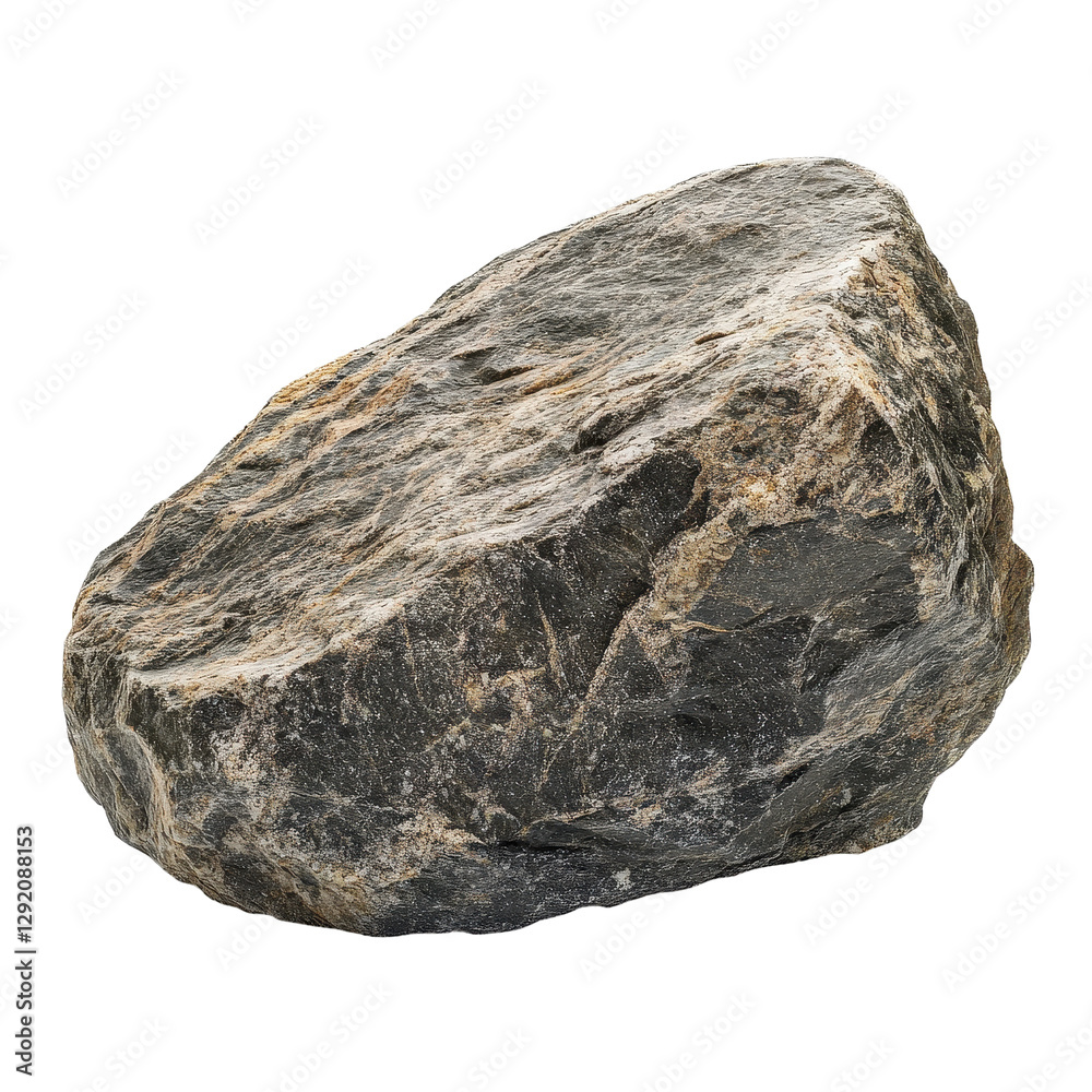 Fototapeta premium Unique texture of a rock isolated on a Transparent background showcasing natural geological features, Rock isolated on PNG background