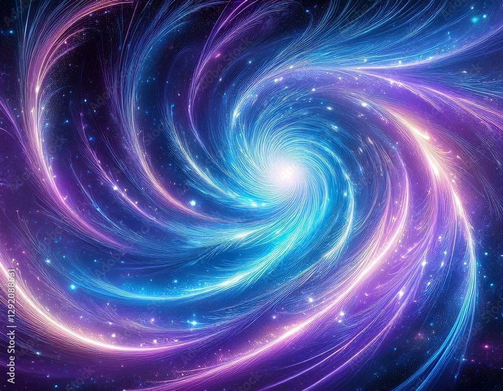 abstract background of a glowing energy swirl in the universe in blue and lilac tones digital illustration abstract background of a glowing energy swirl in the universe in blue and lilac tones digital illustration