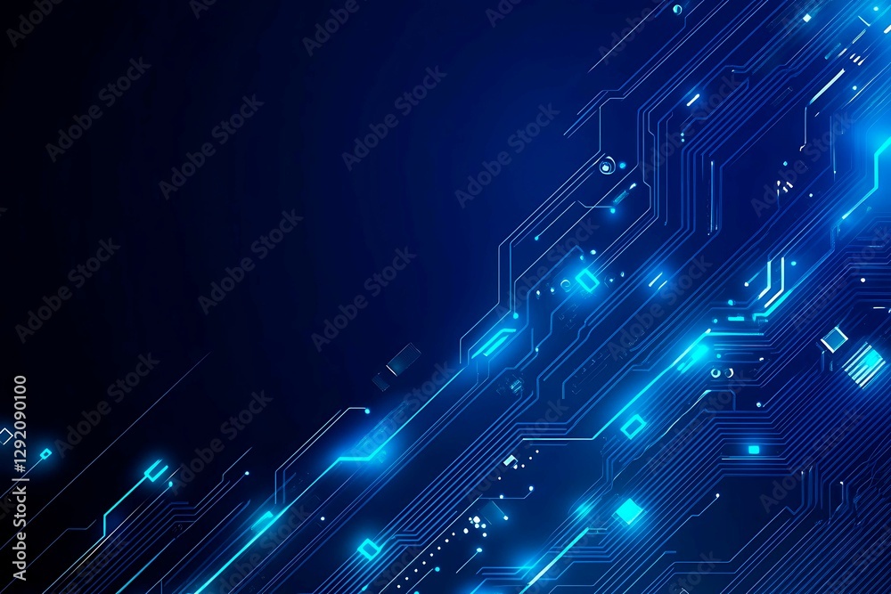 Abstract close-up of a glowing blue digital circuit board, showcasing intricate connections and technological design on a black background.
Abstract close-up of a glowing blue digital circuit board, showcasing intricate connections and technological design on a black background.