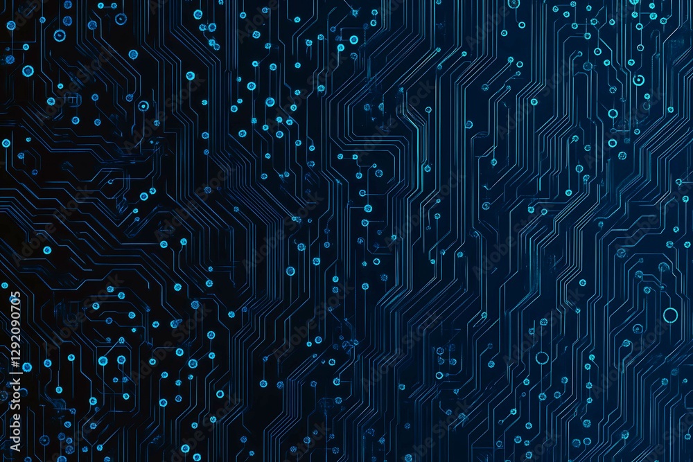 Abstract close-up of a glowing blue digital circuit board, showcasing intricate connections and technological design on a black background.
Abstract close-up of a glowing blue digital circuit board, showcasing intricate connections and technological design on a black background.