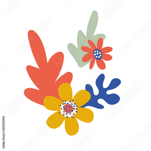 pastel boho bold Flower in modern minimal style